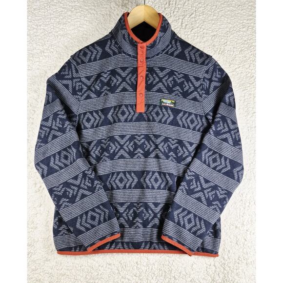 L.L. Bean Men’s Slightly Fitted Snap Fleece Pullover Sweater M Regular Blue Gray - Picture 1 of 6